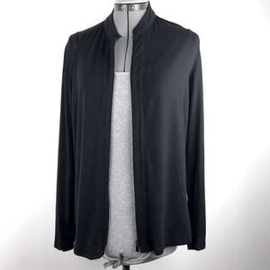 Luisa Viola Black Zip up Athleisure Jacket or Base Layer